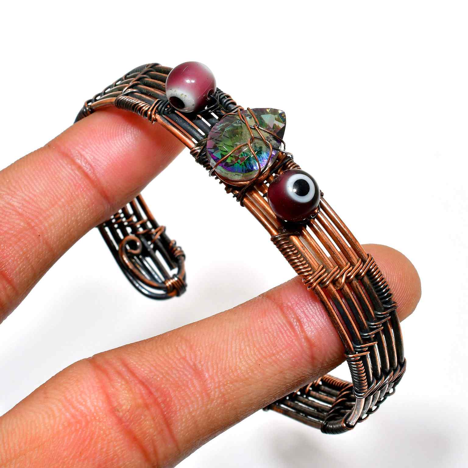 Mystic Bloom – Crystal Wire-Wrapped Bracelet