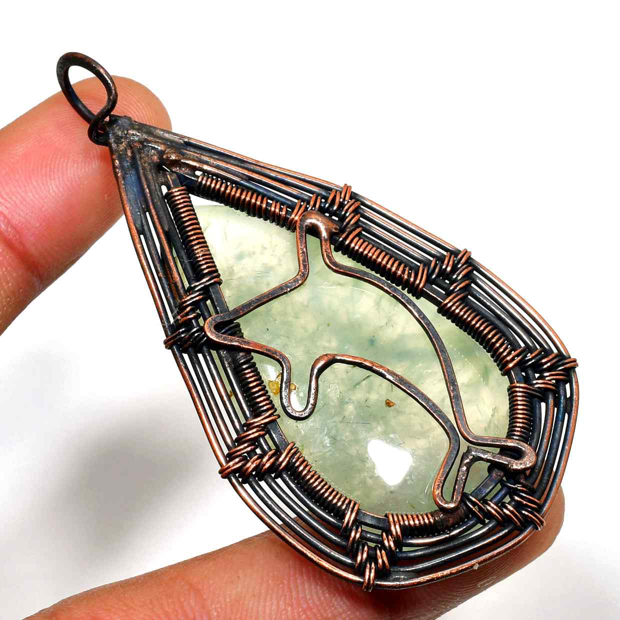 Tidal Harmony – Copper Sea Glass Dolphin Pendant