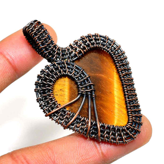 Ember’s Eye – Copper-Wrapped Tiger’s Eye Pendant