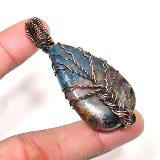 Prism of Clarity – Fluorite & Copper Pendant