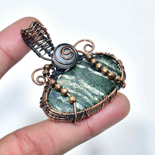 Verdant Spirit – Greenstone & Copper Pendant