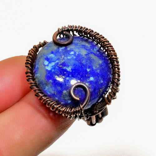 Celestial Lapis – Antiqued Bronze Wisdom Pendant
