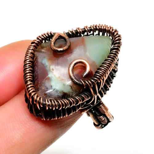 Serenity’s Embrace – Agate & Copper Ring