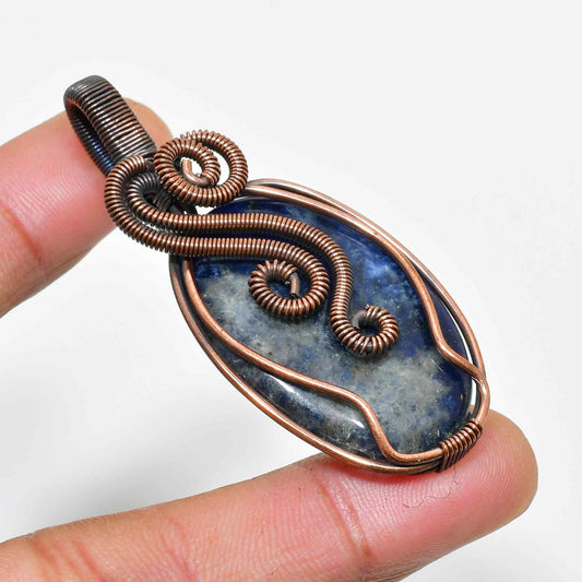 Selene’s Clarity – Lapis Lazuli Copper Pendant