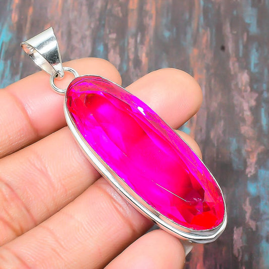 Scarlet Embrace – Ruby & Silver Pendant