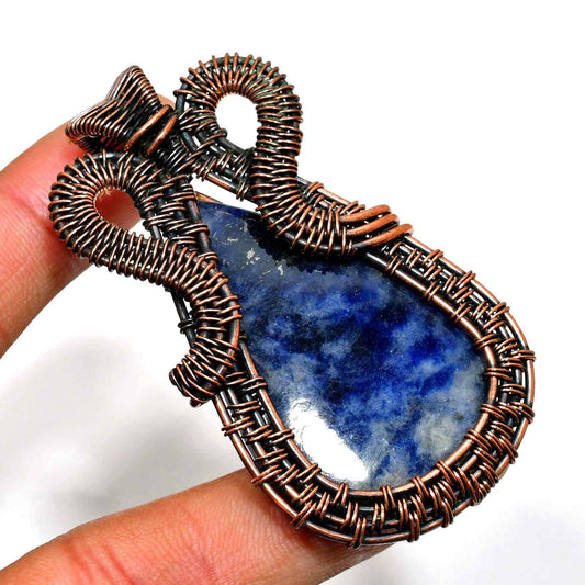 Tranquil Depths – Sodalite Copper Pendant