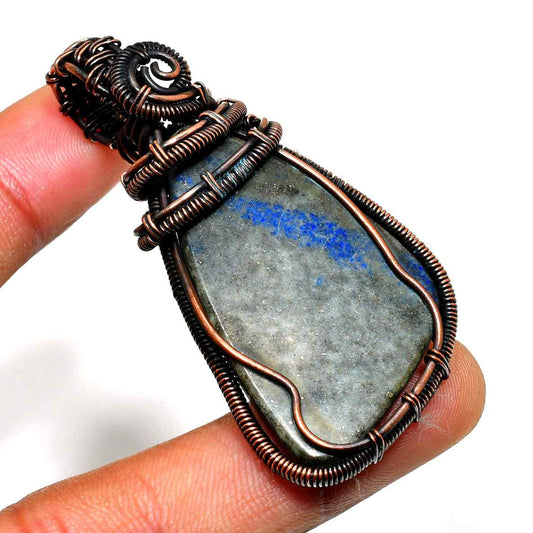 Lapis Harmony – Oxidized Copper Lapis Lazuli Pendant