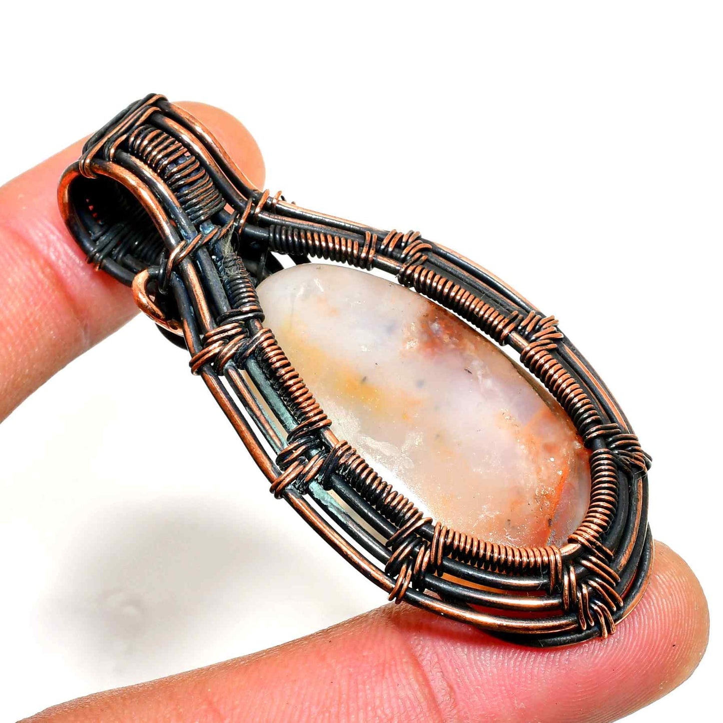 Ezra’s Veil – Natural Stone & Copper Pendant