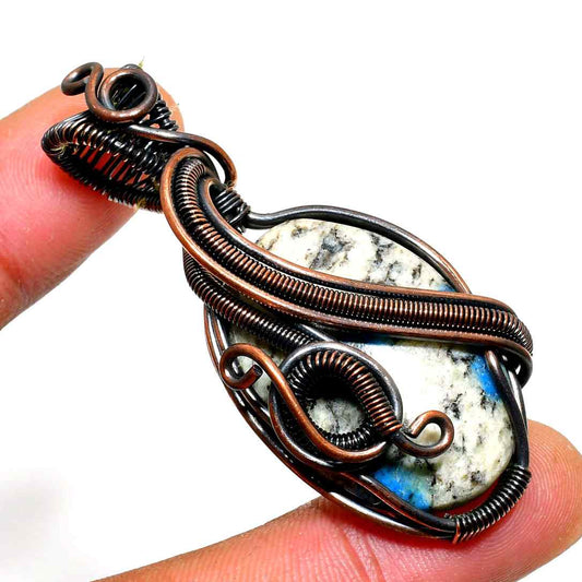 Gaia’s Embrace – Copper-Wrapped Earthstone Pendant