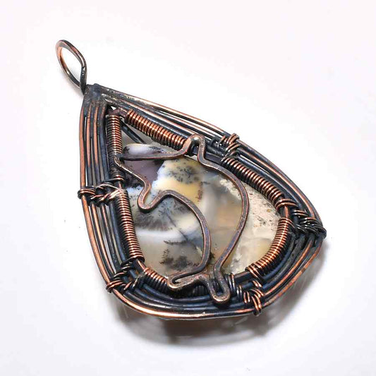 Dolphin’s Embrace – Agate Copper Pendant