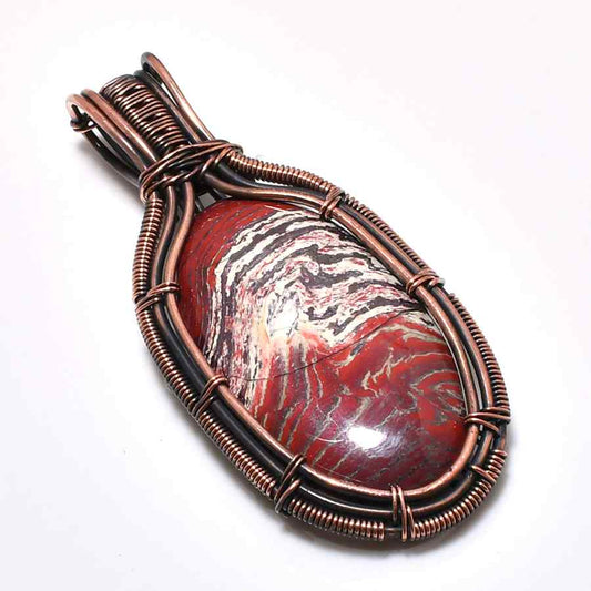 Ember Root – Red Jasper Copper Pendant