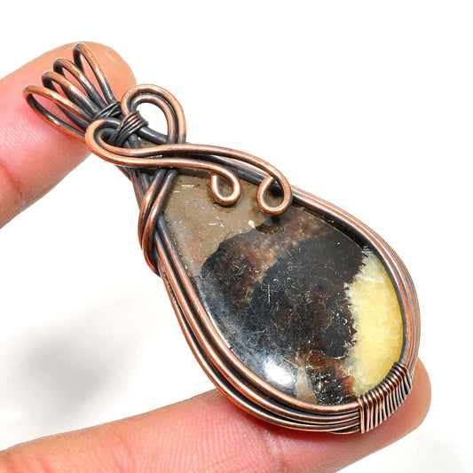 Mystic Anchor – Copper-Wrapped Stone Pendant