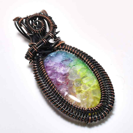 Lyra’s Clarity – Fluorite & Black Wire Pendant