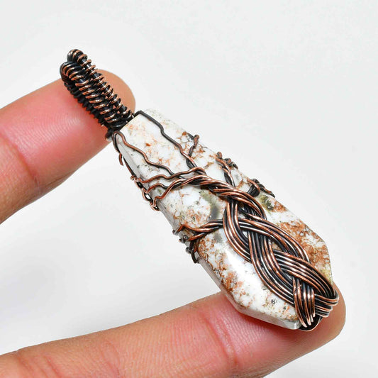 Gaia’s Embrace – Copper-Wrapped Crystal Pendant