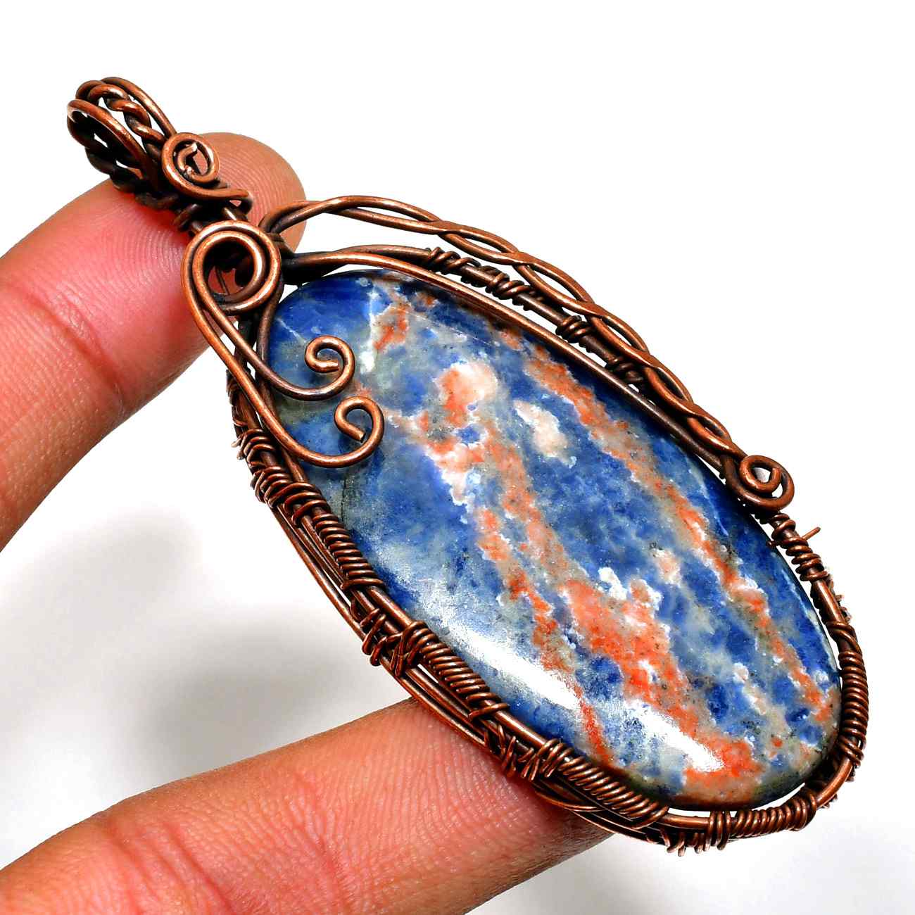 Celestial Harmony – Ocean Jasper Copper Pendant
