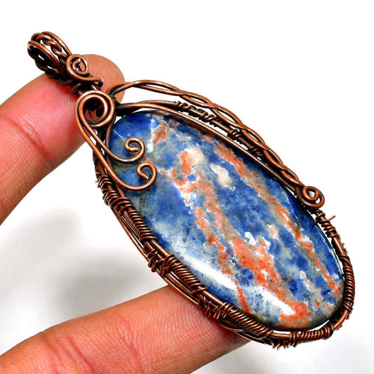Celestial Harmony – Ocean Jasper Copper Pendant