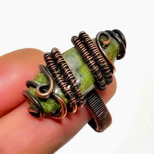 Sylvan Harmony – Green Stone & Copper Ring