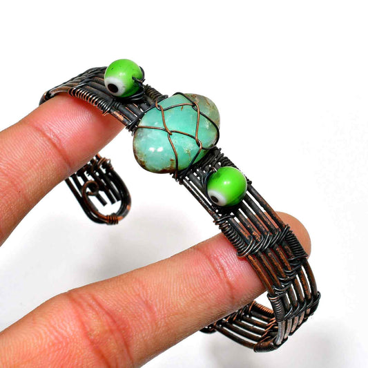 Serenity Wrap – Turquoise Copper Wire Bracelet