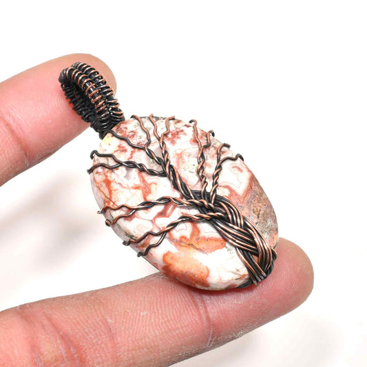 Nature’s Embrace – Tree Agate Copper Pendant
