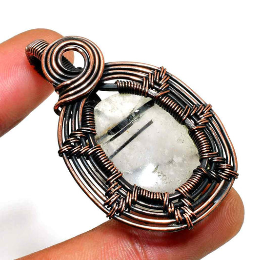 Celeste’s Clarity – Copper Quartz Pendant