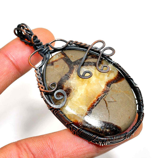 Gaia’s Embrace – Copper & Stone Pendant