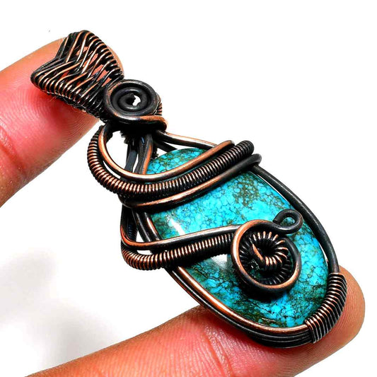 Earth’s Embrace – Turquoise Copper Pendant