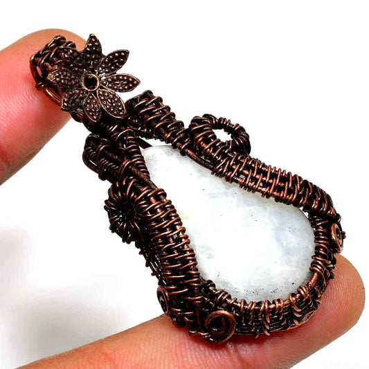 Terra’s Whisper – Oxidized Copper Quartz Pendant