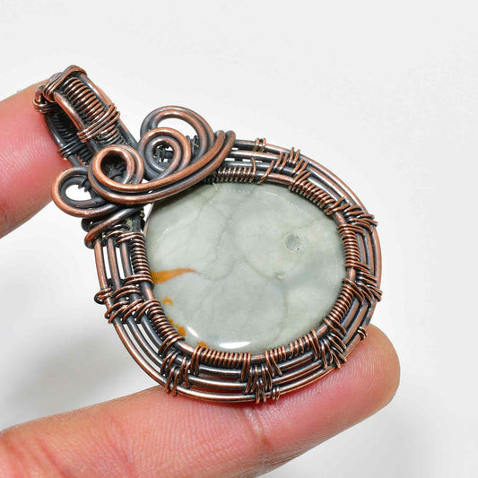 Earth’s Embrace – Moss Agate Copper Pendant