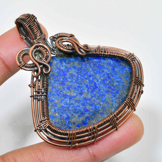 Azure Whisper – Lapis Lazuli Copper Pendant