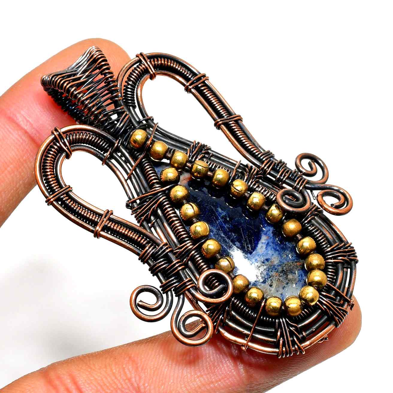 Muse’s Whisper – Artisan Wire-Wrapped Stone Pendant