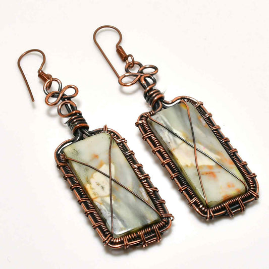 Serenity’s Embrace – Agate & Copper Earrings