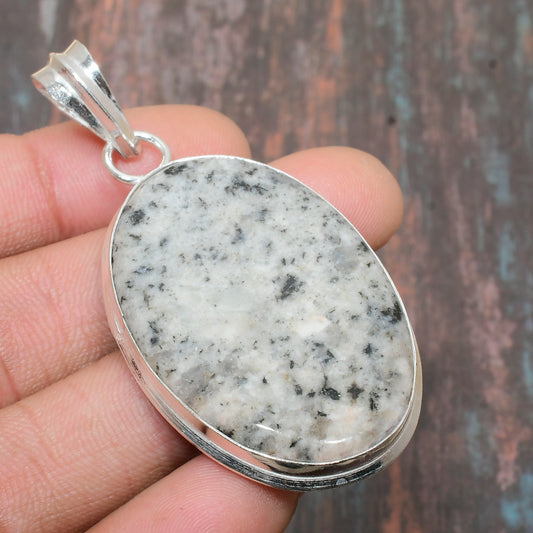 Gaia’s Embrace – Natural Stone & Sterling Silver Pendant
