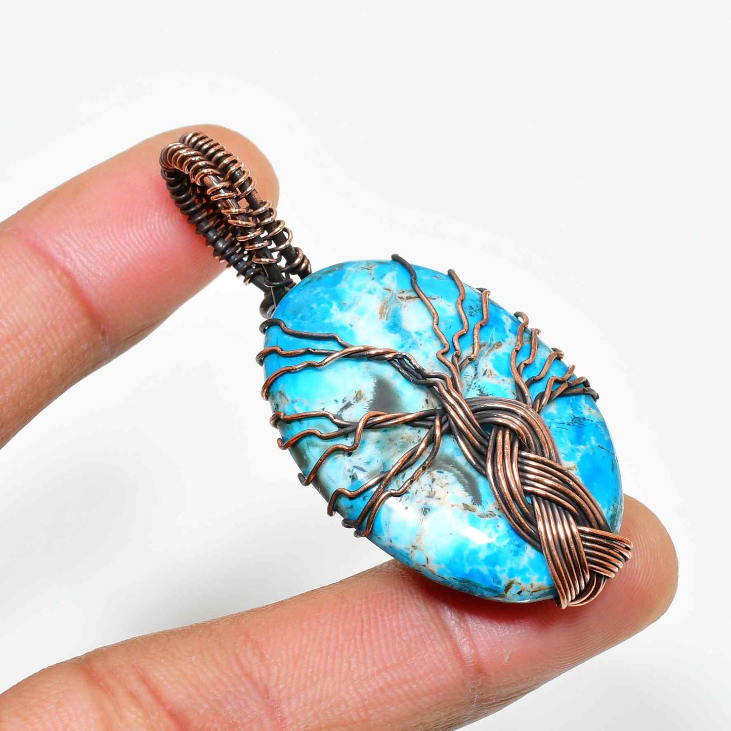 Gaia’s Roots – Turquoise Copper Pendant