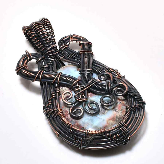 Guardian’s Embrace – Black Wire Stone Pendant