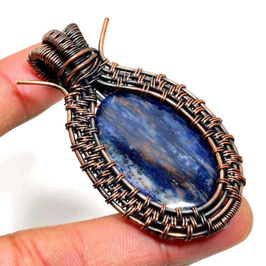 Selene’s Vision – Lapis Lazuli Copper Pendant