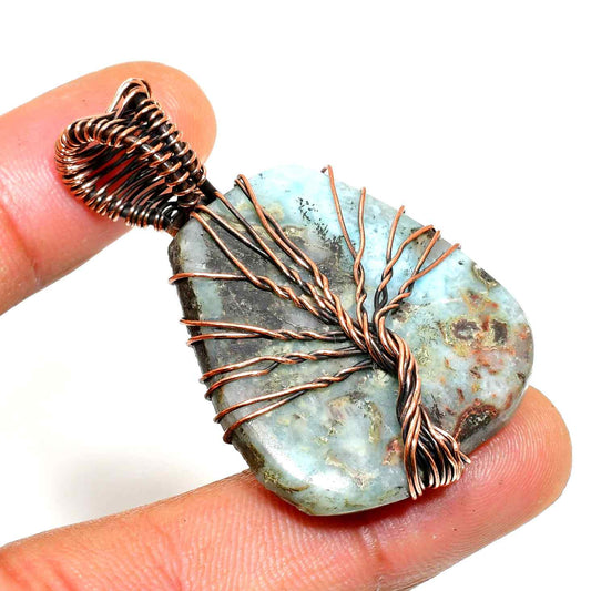 Serenity’s Embrace – Turquoise Copper Pendant