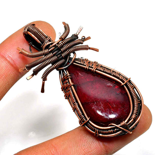 Terra’s Embrace – Red Jasper Copper Pendant