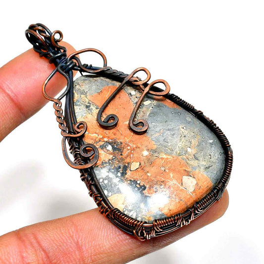 Gaia’s Heart – Copper-Wrapped Stone Pendant