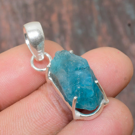 Azure Serenity – Aqua Aura Quartz Sterling Silver Pendant