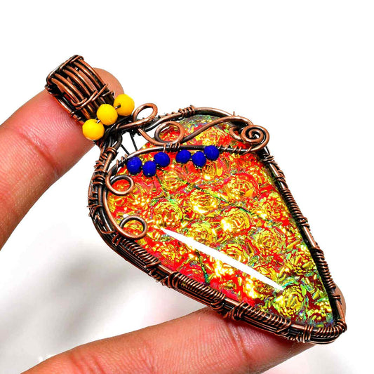 Iris’s Glow – Iridescent Copper Pendant