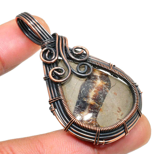 Gaia’s Embrace – Copper-Wrapped Stone Pendant