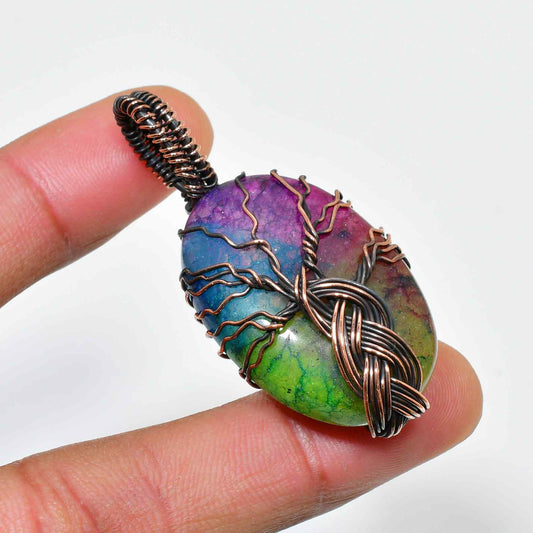 Sylvan Spirit – Tree of Life Agate & Copper Pendant