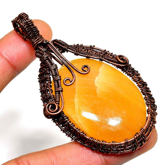 Sunset’s Embrace – Citrine Copper Pendant