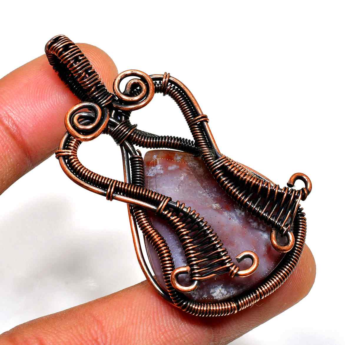 Ezra’s Veil – Mystic Amethyst Copper Pendant