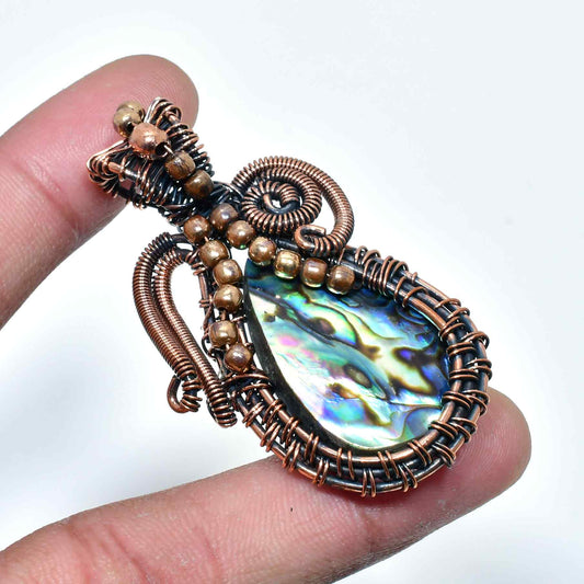 Tidal Harmony – Abalone Copper Pendant