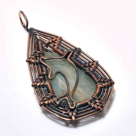 Dolphin’s Embrace – Aquamarine & Copper Pendant