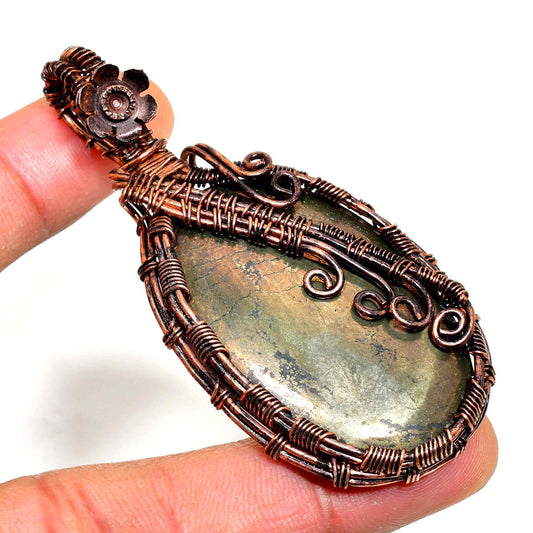 Gaia’s Anchor – Copper-Wrapped Grounding Stone Pendant