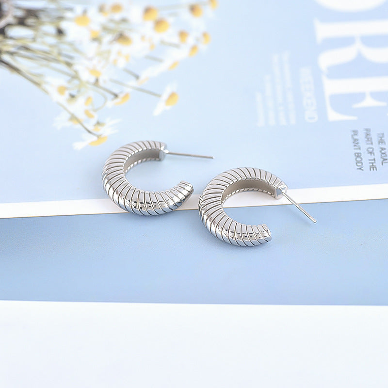 Vintage Oval Textured Earrings