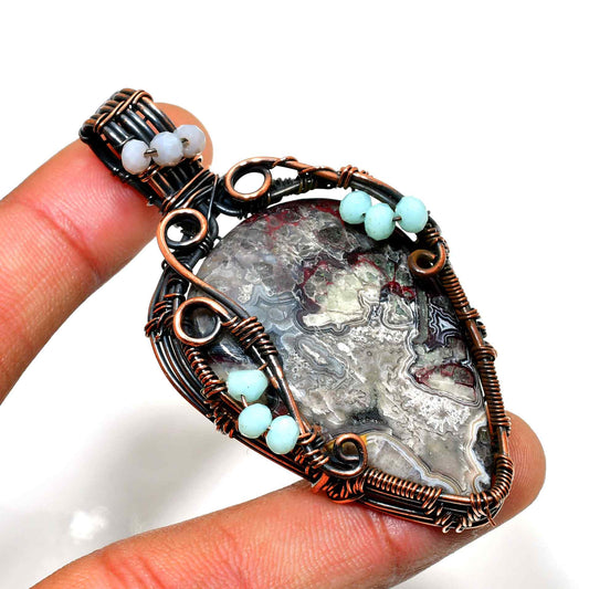 Gaia’s Harmony – Agate Copper Pendant