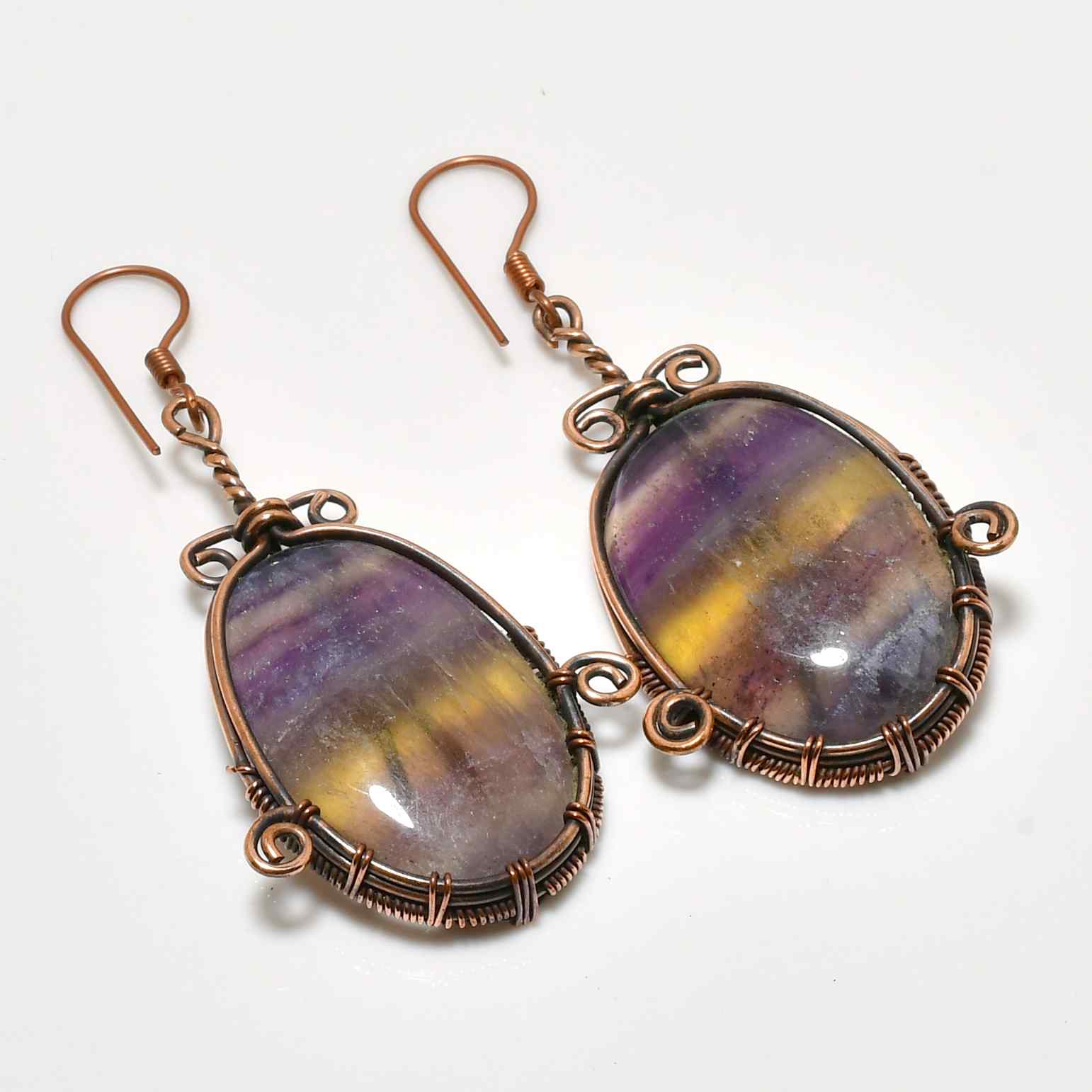 Clarity’s Embrace – Fluorite Copper Earrings